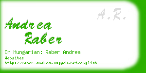 andrea raber business card